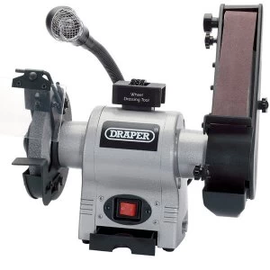 Image of Draper 150mm 370w 230v Bench Grinder With Sanding Belt And Worklight