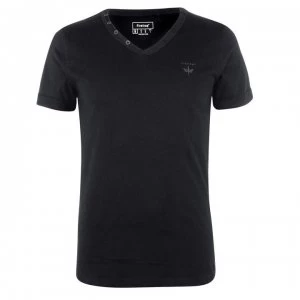 image of Firetrap Striding V Neck T Shirt Mens - Black