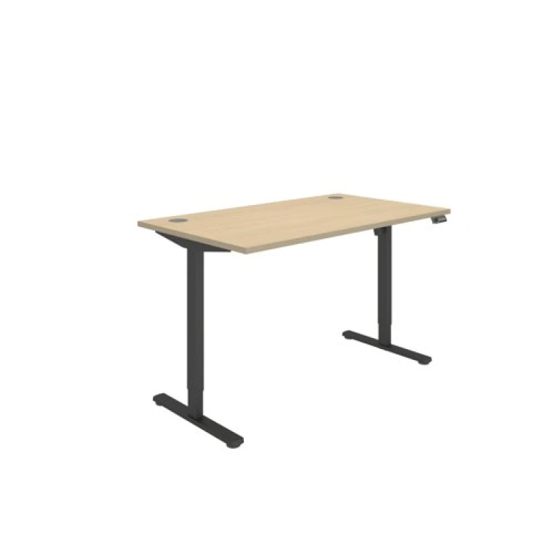 Image of Astin Economy Single Motor Sit/Stand Desk 1400x800x705-1220mm Canadian Oak/Black KF800007