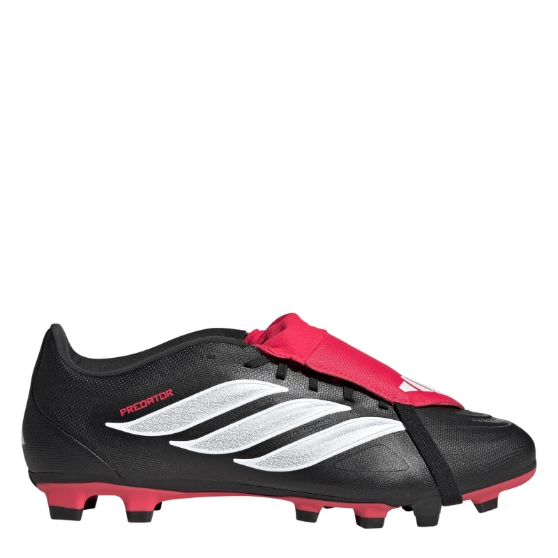 Image of adidas Mens adidas Predator Fold-Over Tongue Club Firm Ground Football Boots Black/Red male 7.5 (41.3)