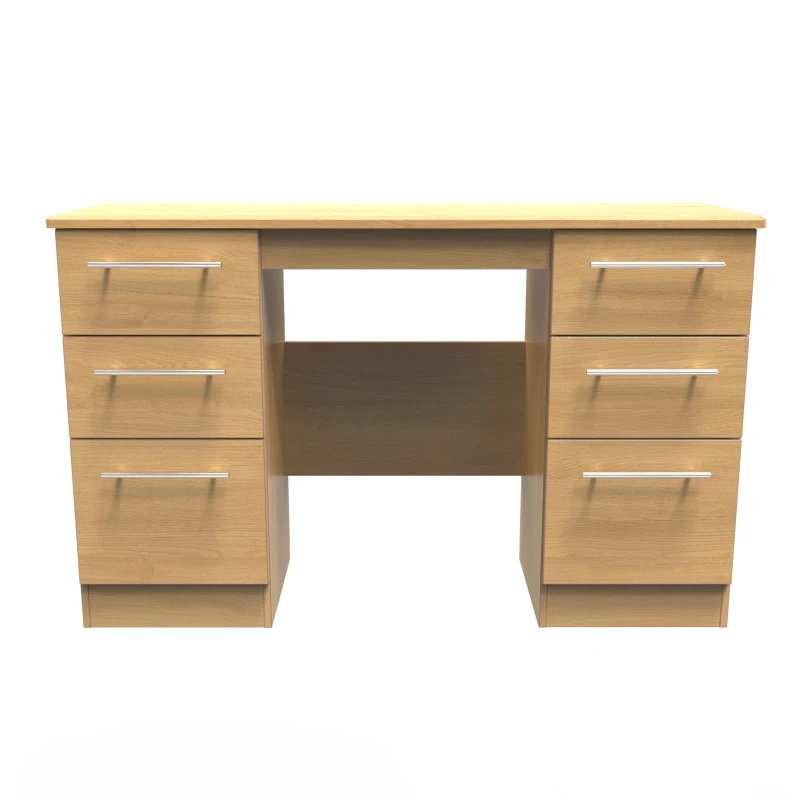 Image of Ready Assembled 2 U Carlton Double Pedestal Desk (Ready Assembled) in Natural Size: Large Natural Unisex Large