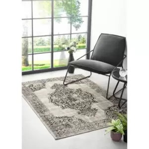 Image of Saville (Indoor /Outdoor) Grey Black 160cm x 230cm Rectangle - Brown and Grey and Black