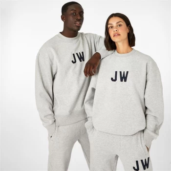 image of Jack Wills Unisex Varsity Crew Neck Sweatshirt - Grey Marl