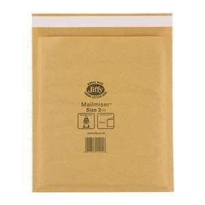 Image of Original Jiffy Mailmiser Size 2 Protective Envelopes Bubble lined 205x245mm Gold Pack of 100 Envelopes
