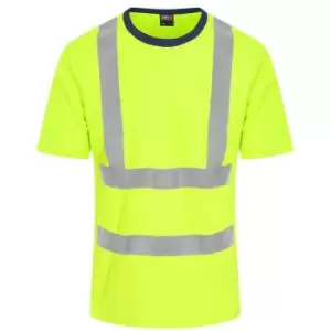 Image of PRO RTX High Visibility Mens T-Shirt (3XL) (Yellow/Navy) - Yellow/Navy