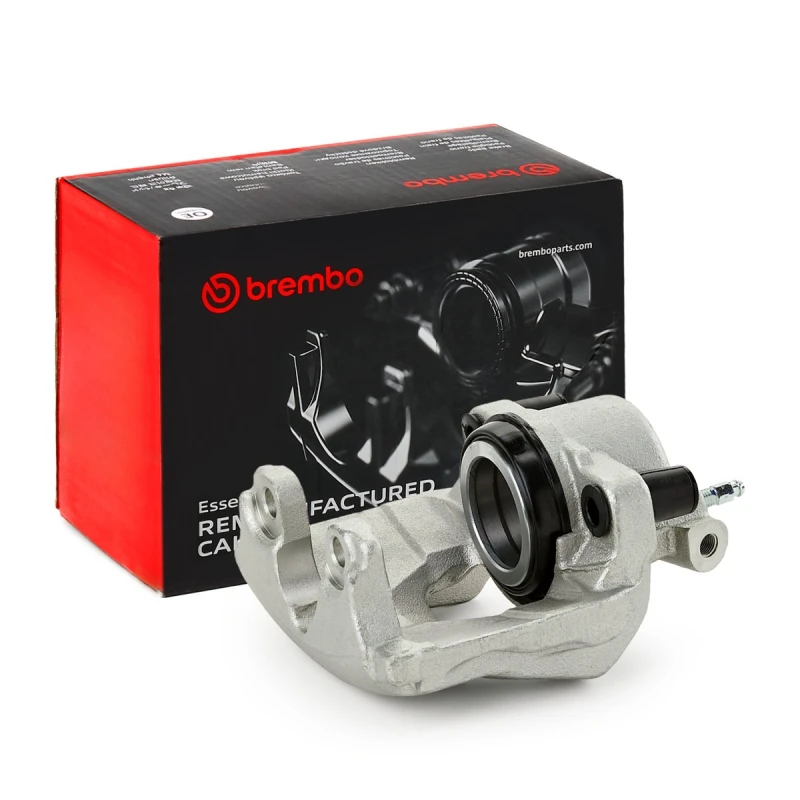 Image of BREMBO F 24 133 Brake caliper ESSENTIAL LINE Front Axle Right Grey Cast Iron Brake Caliper (78)