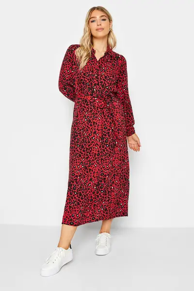 M&Co Midaxi Shirt Dress Red