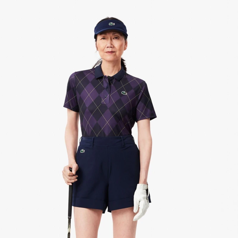 Image of Lacoste Regular Fit UV Protect Golf Polo Shirt Purple female 8
