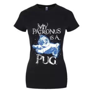 Image of Grindstore Womens/Ladies My Patronus Is A Pug T-Shirt (XXL) (Black)