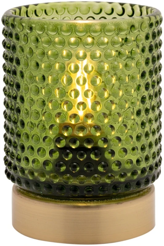 Image of WIDDOP Hestia Metal LED Cordless Portable Table Lamp - Gold & Green