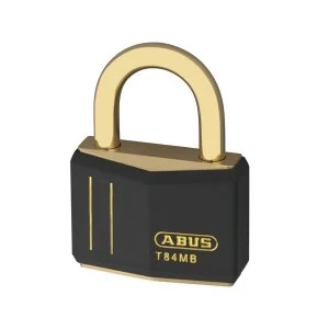 image of ABUS T-84 Brass Padlock and Brass Shackle - Keyed Alike - Coloured Body