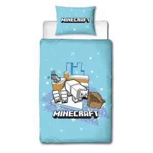 Image of Minecraft Polar Bear Christmas Single Duvet Cover Set, Multi