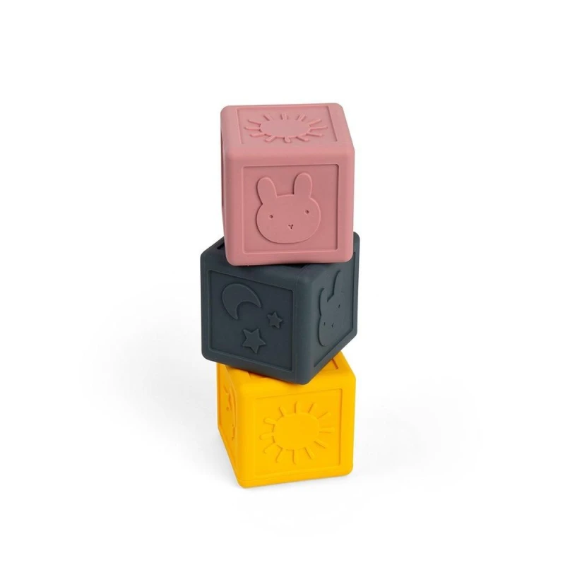 Image of Bigjigs Toys Silicone Sensory Stacking Cubes Multi unisex