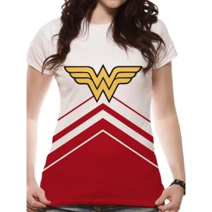 Wonder Woman - Cheers Leader Logo Womens X-Large T-Shirt - White