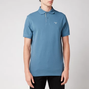 Image of Barbour Mens Tartan Pique Polo Shirt - Pigment Blue - L