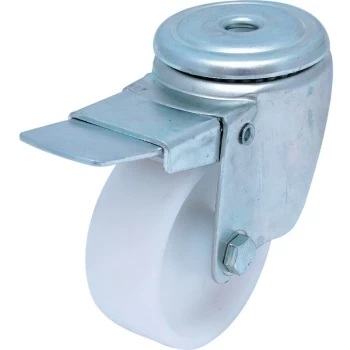 image of 80MMX30MM B/H Swivel Cast Or (Zinc) Nylon Wheel & Brake - Atlas Workholders