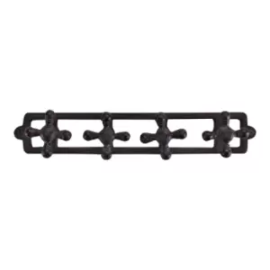 Image of Rustic Cast Iron Wall Hooks Tap Design With 4 Hooks