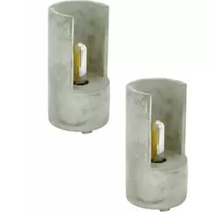 Image of Loops - 2 pack Table Lamp Desk Light Unusual Grey Cast Concrete 1x 60W E27 Holder