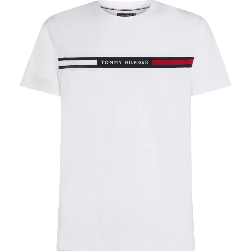 Image of Tommy Hilfiger HILFIGER CHEST INSERT TEE Regular Fit T-Shirts S White 59910701350