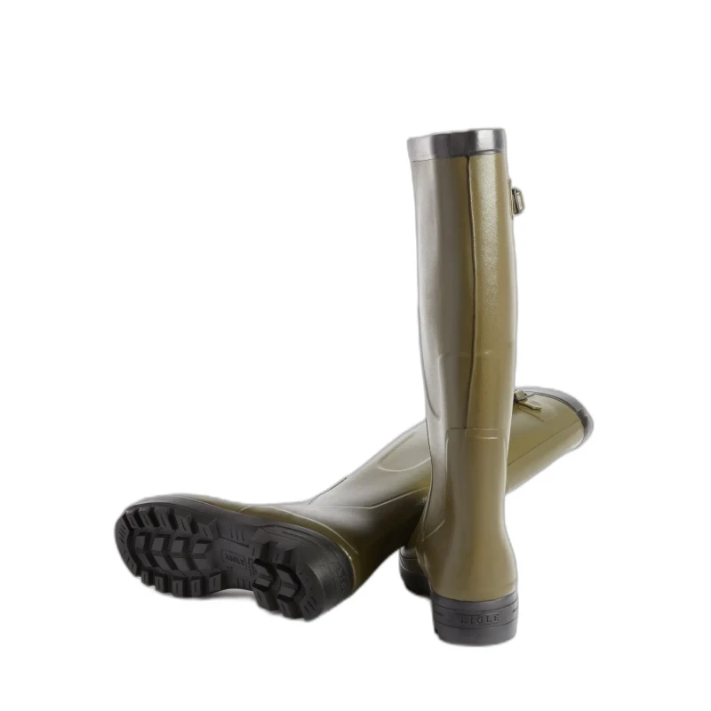 Image of Aigle Benyl XL Khaki Wellington Boots Wide Calf - UK 9 / EU 43 Green male ES3306KAK43