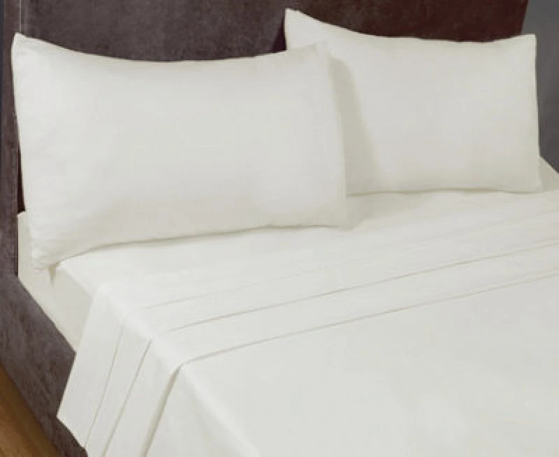 Image of Rapport Home SleepND Percale 180 Thread Count Polycotton Plain Base Sheet in White Size: King White Unisex King