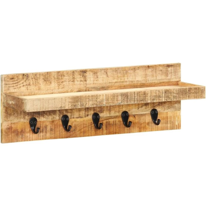 Image of VIDAXL Wall Mounted Coat Rack 60x15x20cm Solid Rough Mango Wood Vidaxl 8719883866161