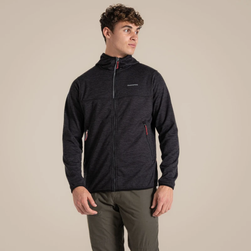 Image of Craghoppers Craghoppers Men Travos Hooded Insulating Fleece Jacket in Grey Size: Small Grey S Male 5063260010818