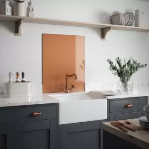 image of Laura Ashley Copper Glass Kitchen Splashback 600mm X 750mm