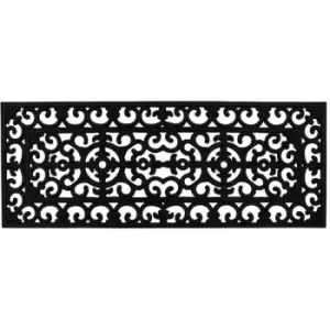 Rubber Patio Mat, 45x120cm, Lexi Wrought Iron Effect - JVL