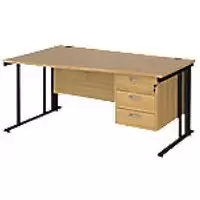 Image of Dams International Wave Desk MCM16WLP3KO 1,600 x 725 x 800 - 990 mm