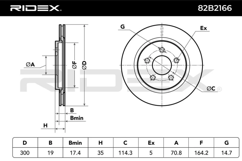 Image of Brake disc RIDEX 82B2166