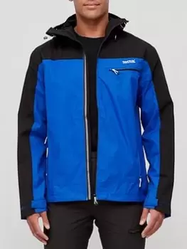 Image of Regatta Highton Stretch Waterproof Shell Jacket, Blue/Black Size M Men