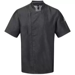 Image of Premier Unisex Adult Short-Sleeved Chef Jacket (L) (Black Denim) - Black Denim