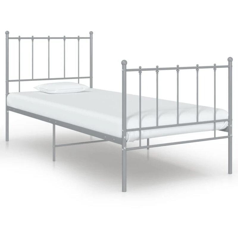 Image of VIDAXL Bed Frame without Mattress Grey Metal 100x200cm Vidaxl 8720286163290