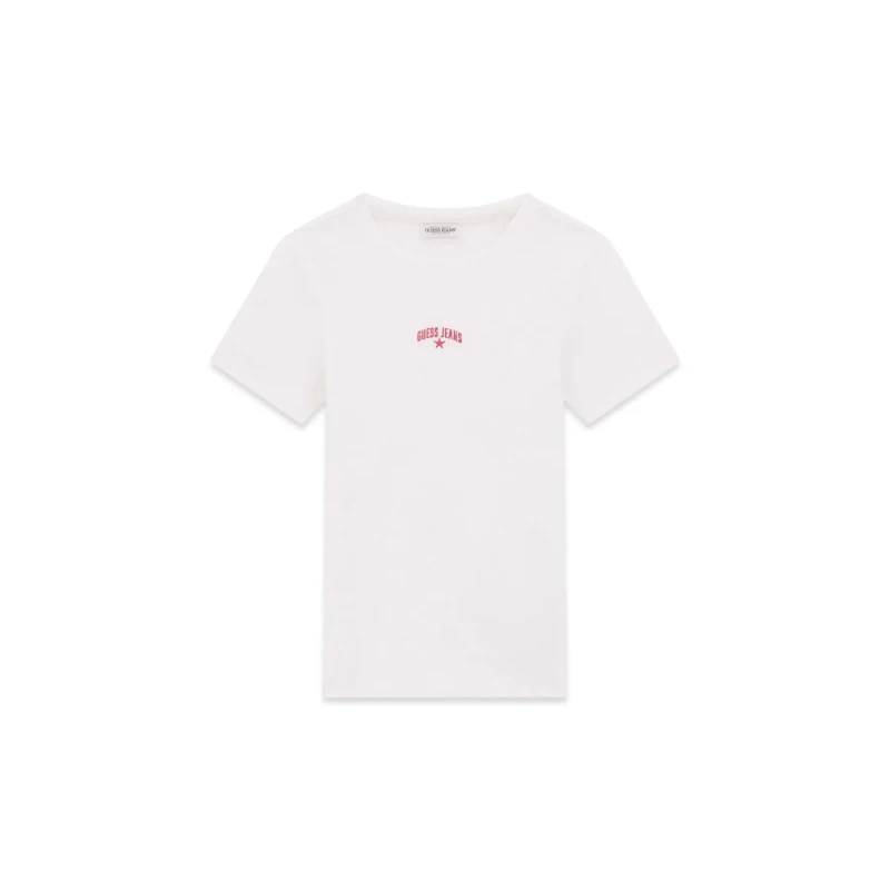 Image of Guess Embroidered Star T-Shirt Women Guess Blanc Female XS