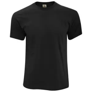 Image of Fruit Of The Loom Mens Screen Stars Original Full Cut Short Sleeve T-Shirt (2XL) (Black)