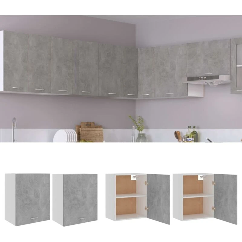 Image of VIDAXL Hanging Cabinets 2 pcs Concrete Grey 50x31x60cm Engineered Wood Vidaxl 8720286168073