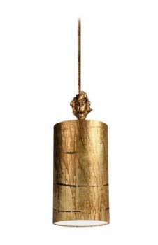 Image of 1 Light Round Small Ceiling Pendant Aged Gold, E27