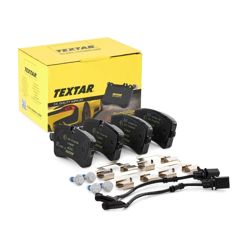 Image of TEXTAR 2521403 Brake pad set Q+ incl. wear warning contact, with accessories, with brake caliper screws Brake Pad Set,disc brake (402)