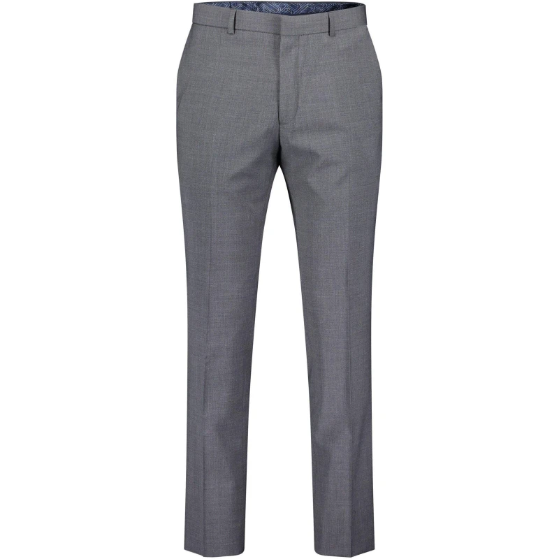Image of Ted Baker Men Premium Charcoal Panama Slim Suit Trousers in Grey Size: 38R Grey 38R Male 5059508278409