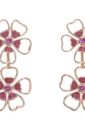 Ted Baker Ladies Rose Gold Plated Lorel Enamel Flower Double Earring TBJ1244-24-73