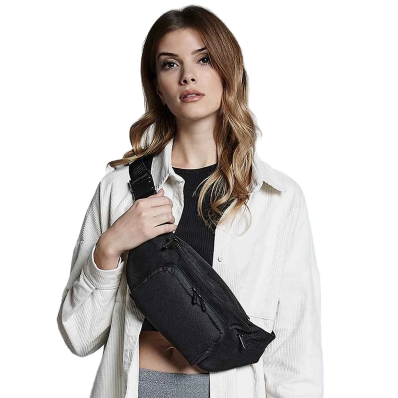 Image of Quadra Mens Plain Waist Bag in Black Male One Size