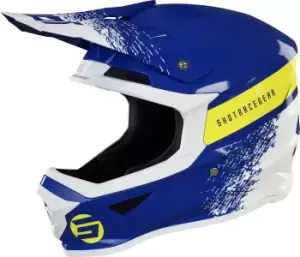 image of Shot Furious Roll Motocross Helmet, blue-yellow Size M blue-yellow, Size M