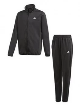 Image of adidas Boys TR Tracksuit - Black, Size 11-12 Years