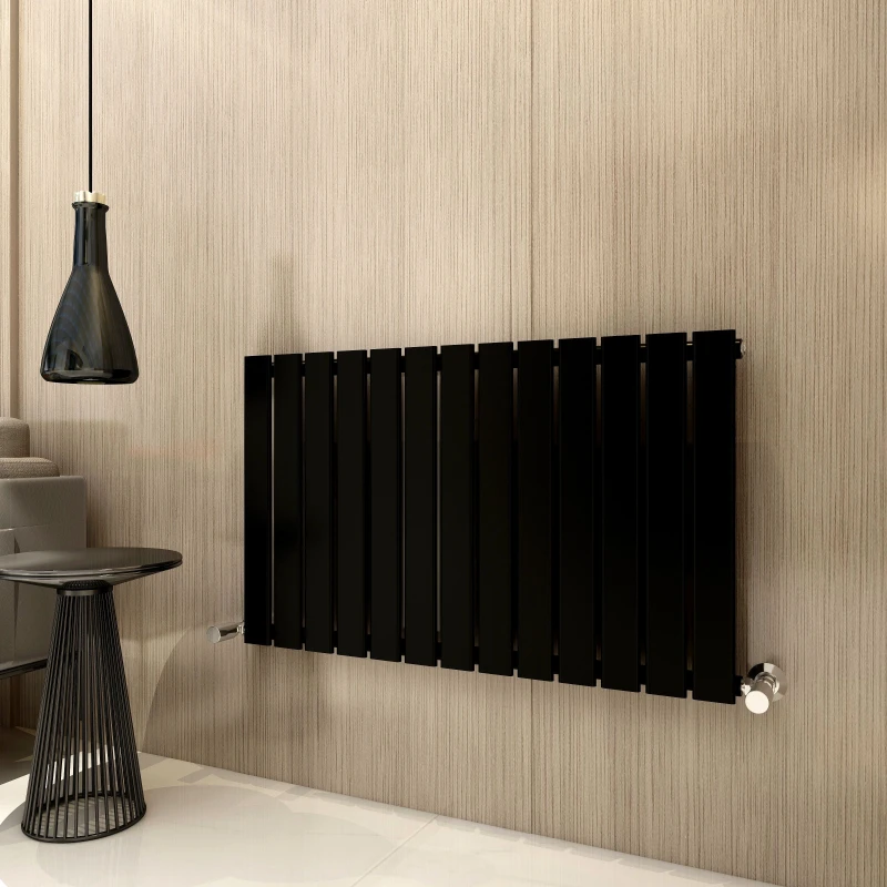 Image of MCC DIRECT 600 x 884mm Single Designer Flat Panel Central Heating Radiator matt Black HS1423