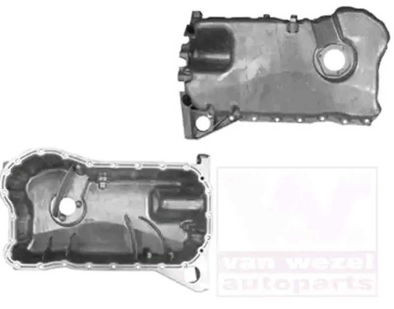 Image of VAN WEZEL 5878070 Oil Sump with bore for oil-level sensor, without gasket/seal Aluminium Oil Pan (592)