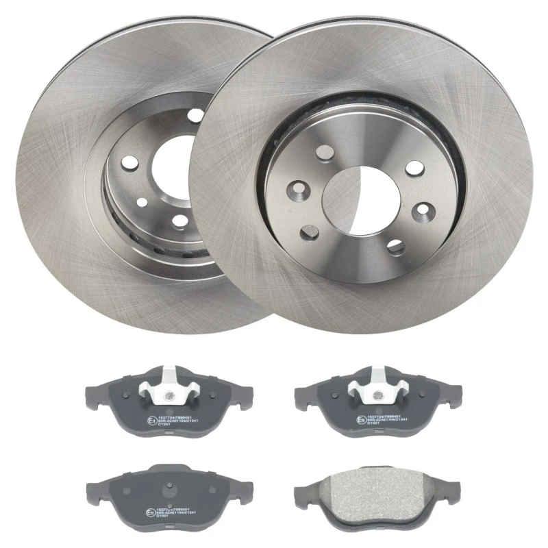 Image of RIDEX 3405B2706 Brake disc and pads set Front Axle, Brake Disc Type: internally vented, excl. wear warning contact Brake Set,disc brakes (3405)