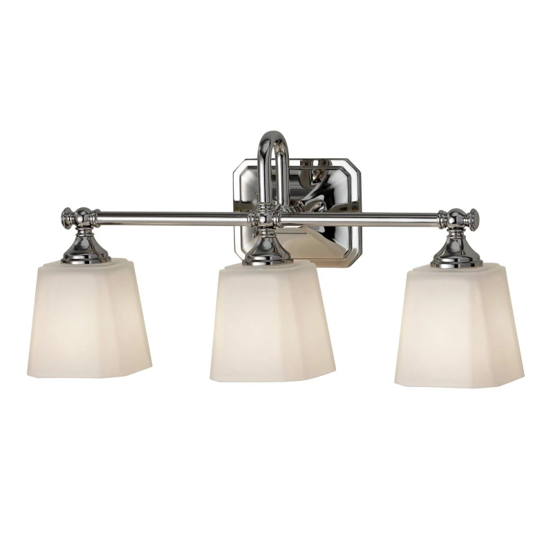 Image of Loops IP44 3 Bulb Wall Light Opal Etched Glass Shade Polished Chrome LED G9 3.5W Clear