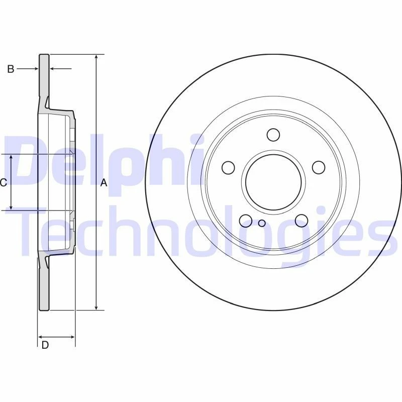 Image of DELPHI Brake disc DELPHI BG4790C