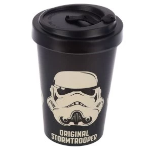 image of The Original Stormtrooper Black Reusable Screw Top Bamboo Composite Travel Mug